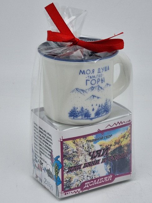 Краснополянский чай "для сауны и бани" 40гр + кружка мини Домбай