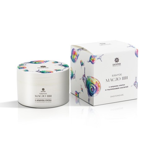 Взбитое масло ши "Бизорюк" с муцином улитки и гиалуроновой кислотой омоложение 50мл