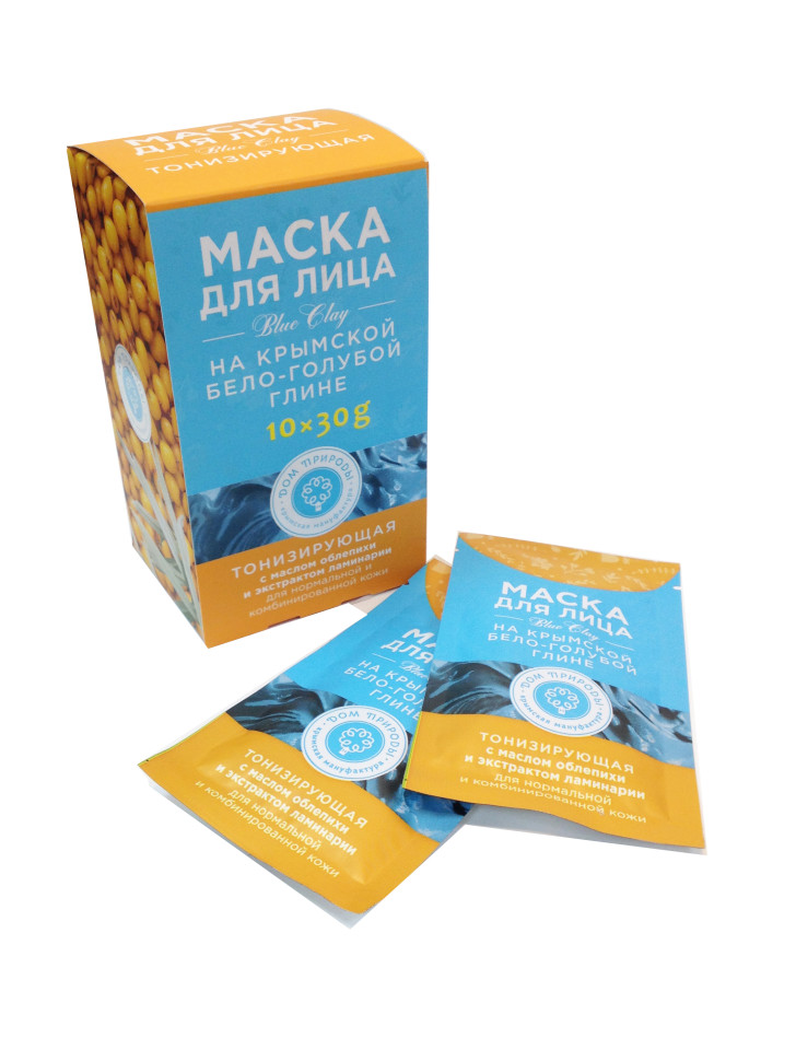 Маска для лица на основе Крымской бело-голубой глины "Тонизирующая" 30гр