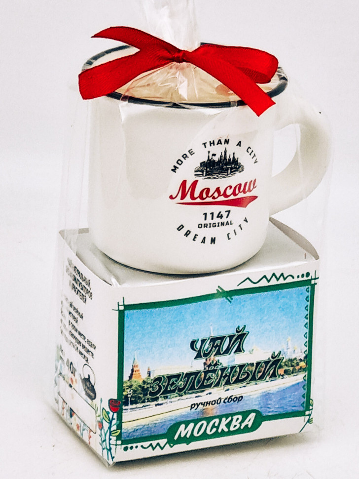 Чай зеленый ручной сбор 40гр + кружка мини Москва