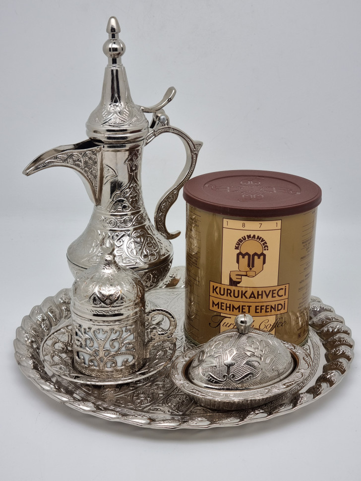 Набор ВИП поднос, кувшин, кофейная пара, лукумница из замака и кофе 250гр