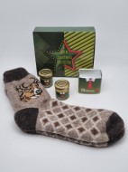 Набор 249 Праздничный носки мужские, мед, варенье и чай с 23 февраля