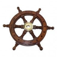 Штурвал деревянный диаметр 30см