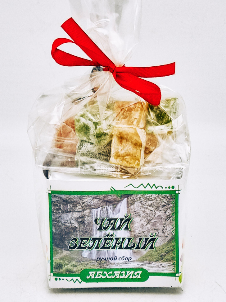 Чай зеленый ручной сбор 40гр +лукум 50гр Абхазия с магнитом