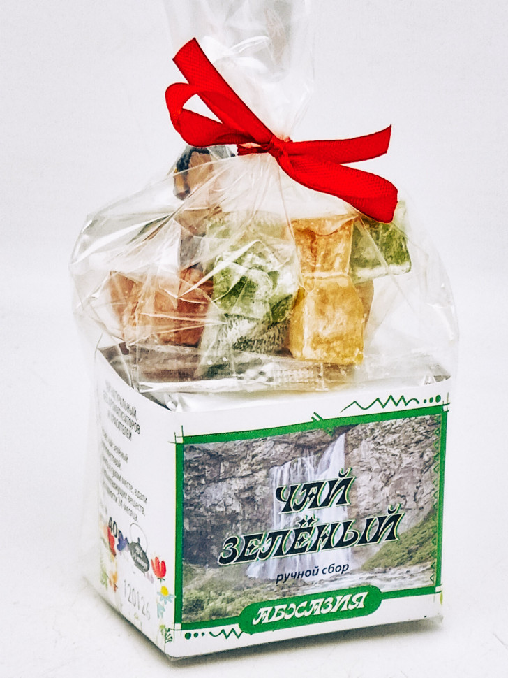 Чай зеленый ручной сбор 40гр +лукум 50гр Абхазия с магнитом