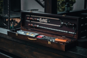 Набор №9 шампуров кавказец в деревянной коробке 3