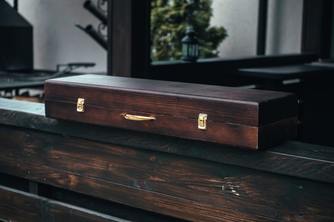 Набор №9 шампуров кавказец в деревянной коробке 3