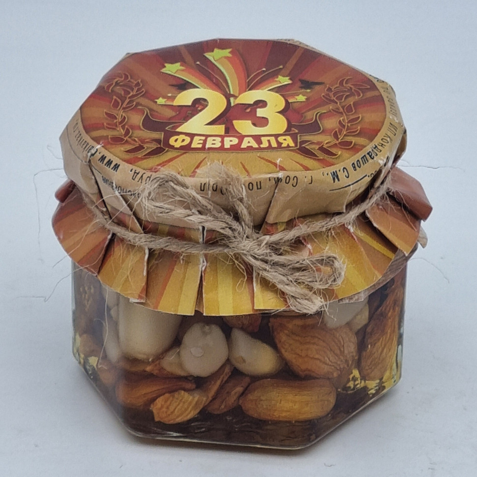 Мед с орехами ассорти с 23 февраля 90гр