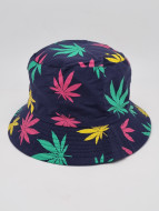Панама в ассортименте 300 синяя с цветным принтом