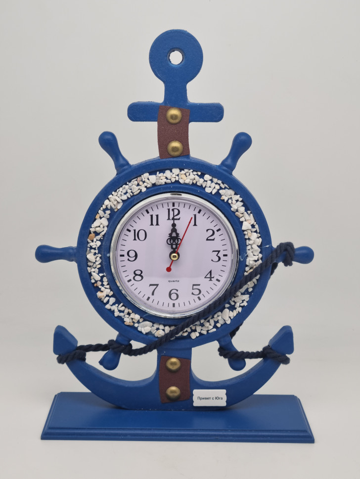 Часы Штурвал на подставке Привет с Юга №1