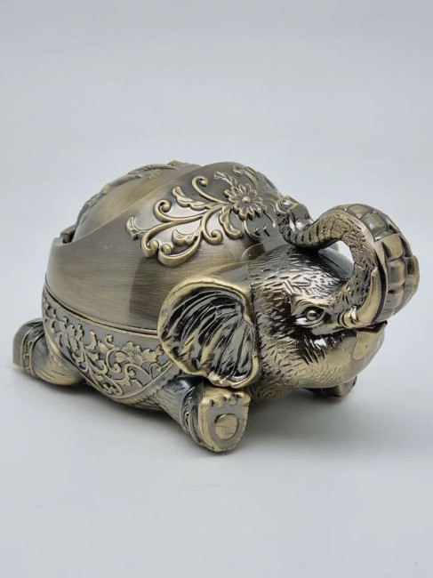 Пепельница с крышкой металл Слон №2 Пепельница с крышкой металл Слон №2