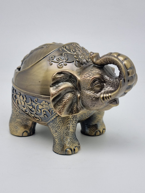 Пепельница с крышкой металл Слон №3
