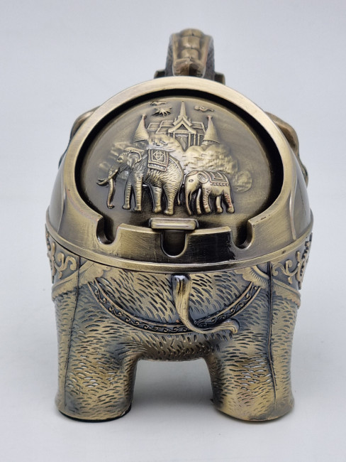 Пепельница с крышкой металл Слон №3