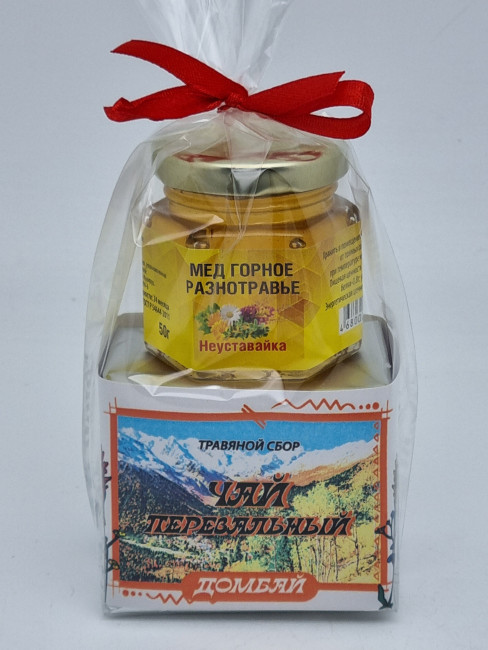 Краснополянский чай "Перевальный" 40гр +мед 50гр Домбай