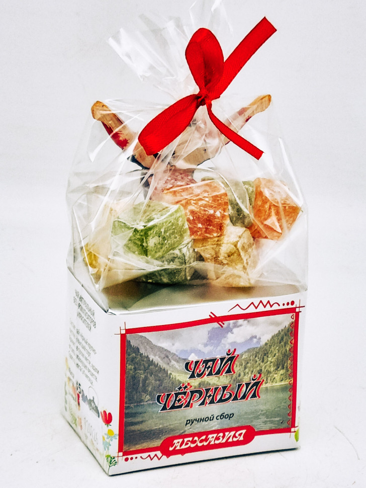 Чай черный ручной сбор 35гр +лукум 50гр Абхазия с магнитом