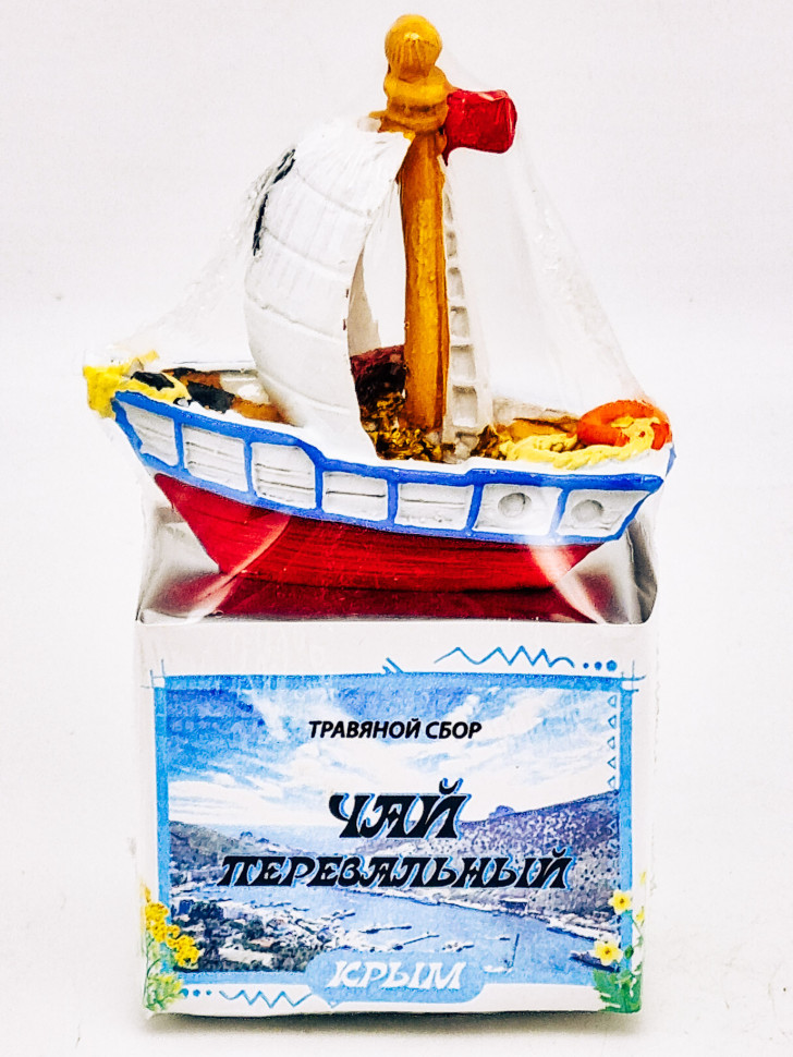 Краснополянский чай "Перевальный" 40гр с сувениром парусник Крым