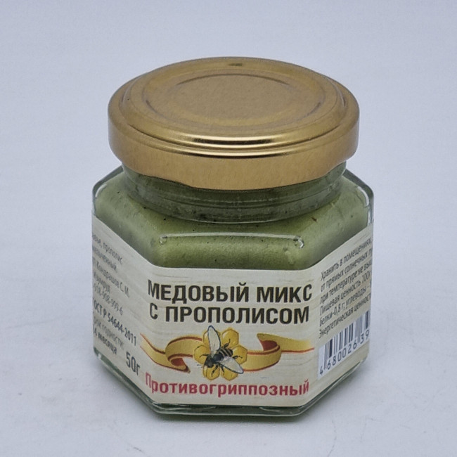 Мед микс прополис "Противогриппозный" 50гр Мед микс прополис "Противогриппозный" 50гр