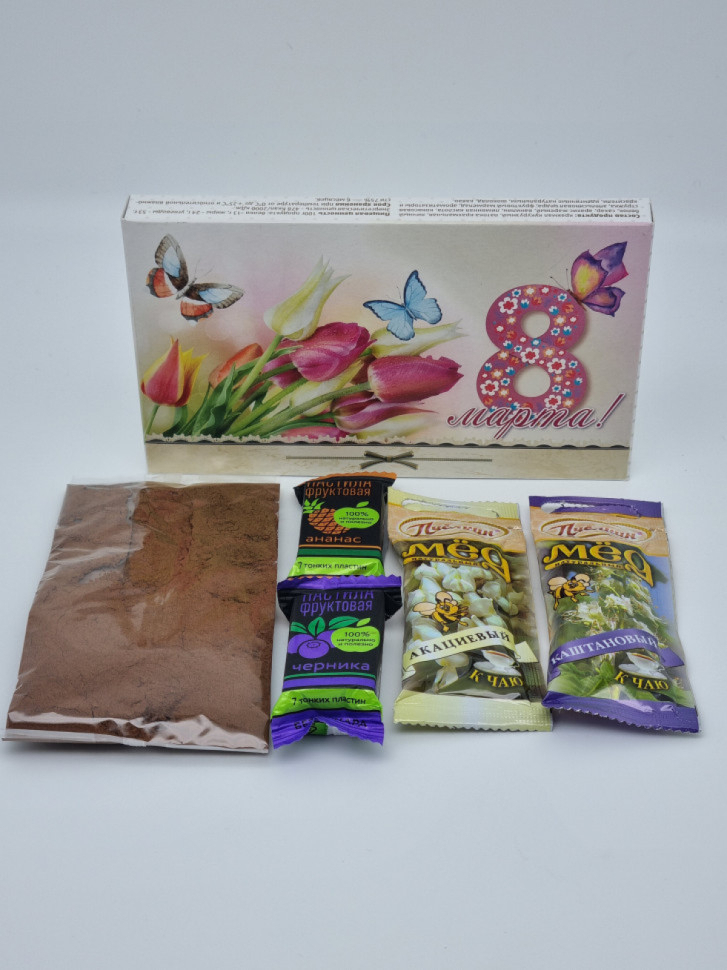 Набор Праздничный кофе, мед и пастила с 8 марта