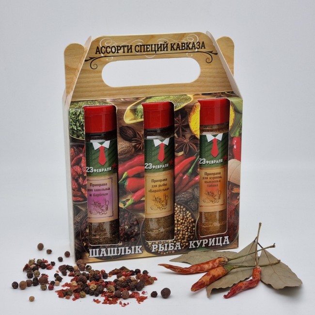 Ассорти специй из Сочи 3 банки 350гр с 23 февраля Ассорти специй из Сочи 3 банки 350гр с 23 февраля