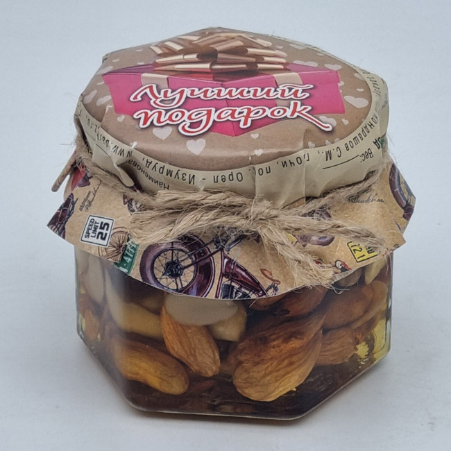 Мед с орехами ассорти 90гр лучший подарок Мед с орехами ассорти 90гр лучший подарок