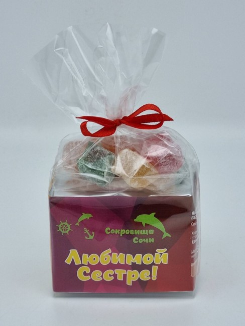 Набор чай черный в бандерольке с лукумом Любимой сестре 85гр