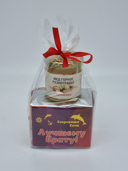 Чай черный бандеролька "Лучшему брату" 35гр + мед 50гр