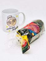 Подарочный набор бабушке чай зеленый ручной сбор 100гр в кружке 300мл