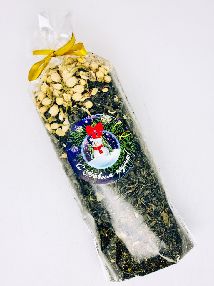 Подарок на новый год чай зеленый ручной сбор с жасмином 100гр