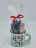 Набор мини кружка имитация эмали 5 см с чаем и сладостями