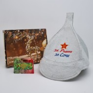 Набор для бани будёновка "За Родину" с новым годом