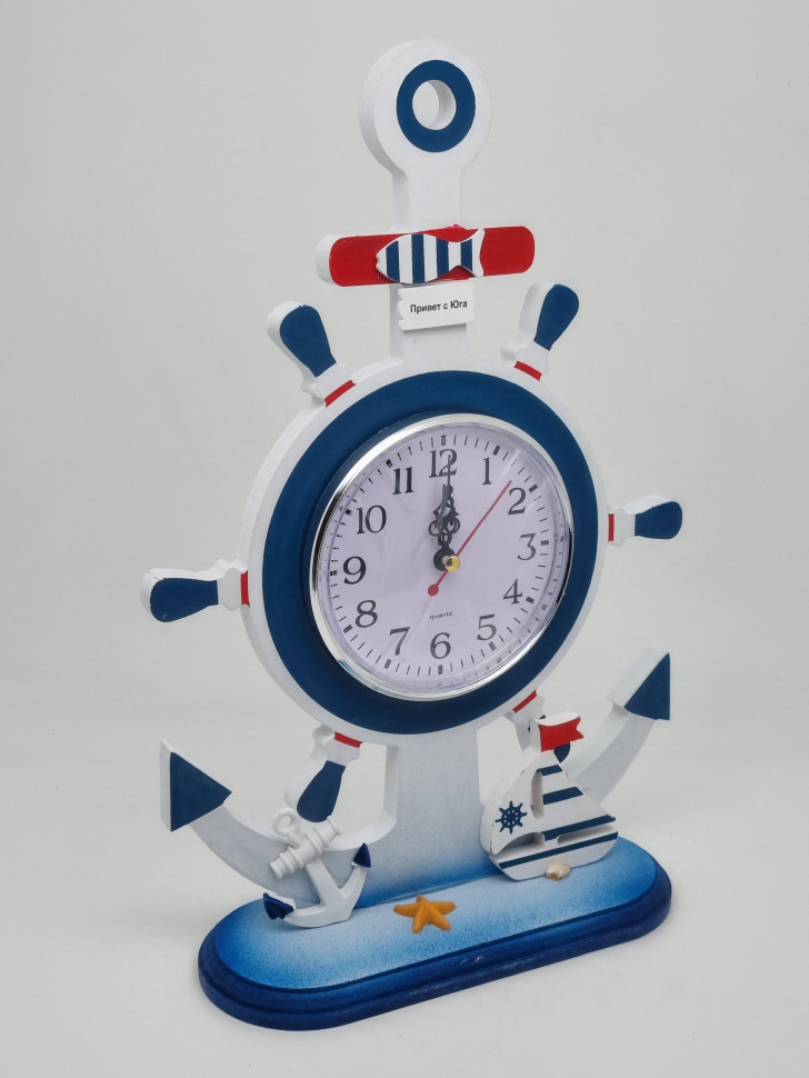Часы Штурвал на подставке Привет с Юга №2