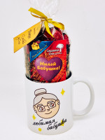 Подарочный набор бабушке краснополянский чай Тонус ручной сбор 100гр в кружке 300мл