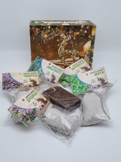 Набор 42 для бани 6 запарок с новым годом Набор 42 для бани 6 запарок с новым годом