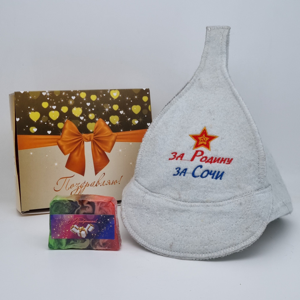 Набор для бани будёновка "За Родину" лучший подарок