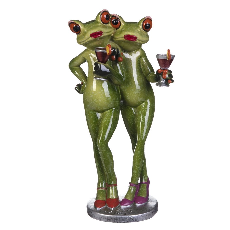 Фигурка 2 лягушек с бокалами 9,5*6,5*18,5см