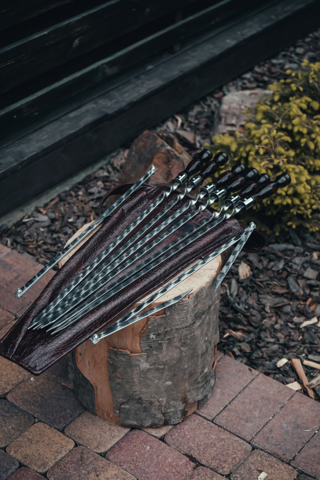 Набор №10 змея шампура 6 шт 50см мангал в чехле кожзам 2