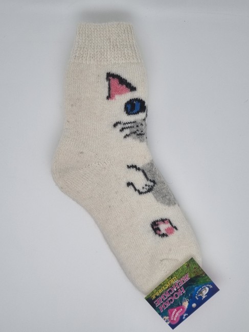Носки женские вязаные № 20 "Кот" Носки женские вязаные № 20 "Кот"