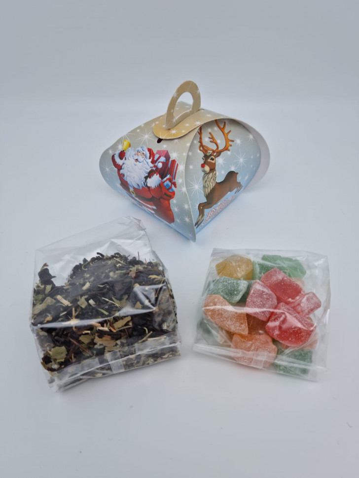 Набор 60 ассорти лукум и краснополянский чай с Новым годом