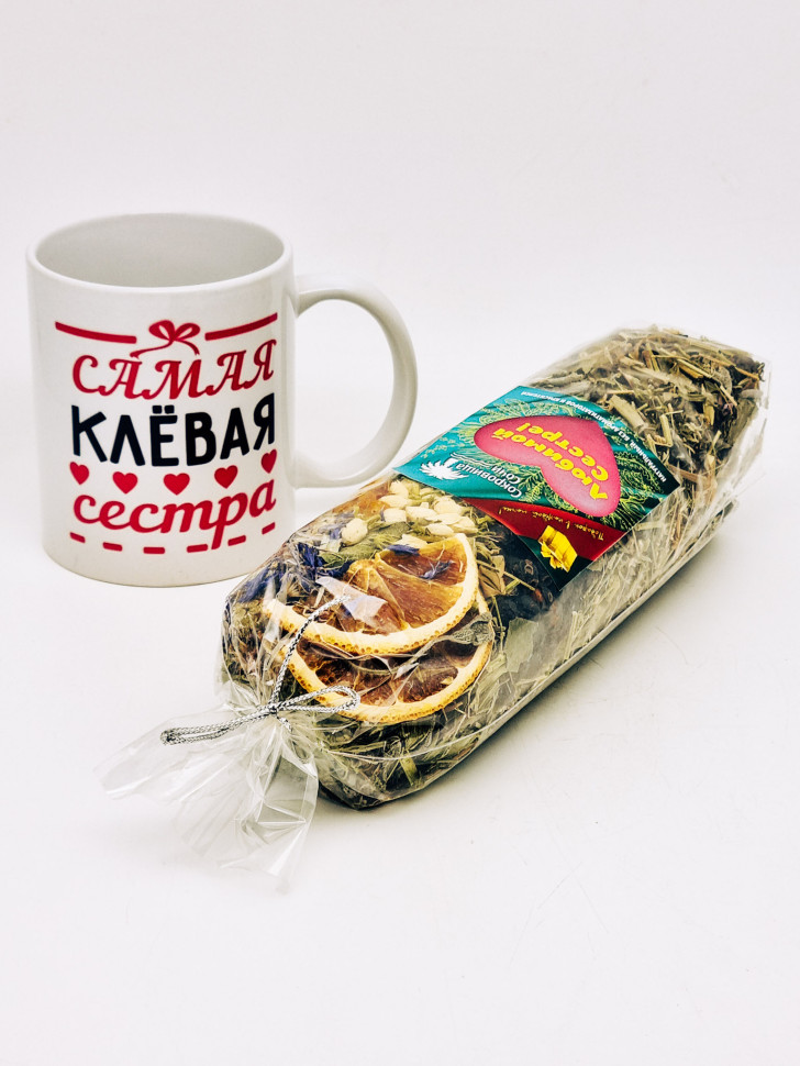 Подарочный набор сестре краснополянский чай "Букет здоровья" 100гр в кружке 300мл