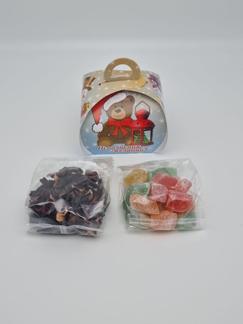 Набор 59 ассорти лукум и чай каркаде с Новым годом