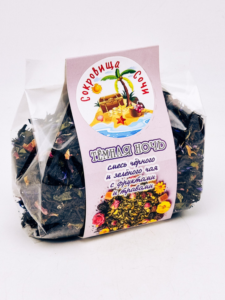 Чай черный и зеленый с добавками "Темная ночь" 100гр