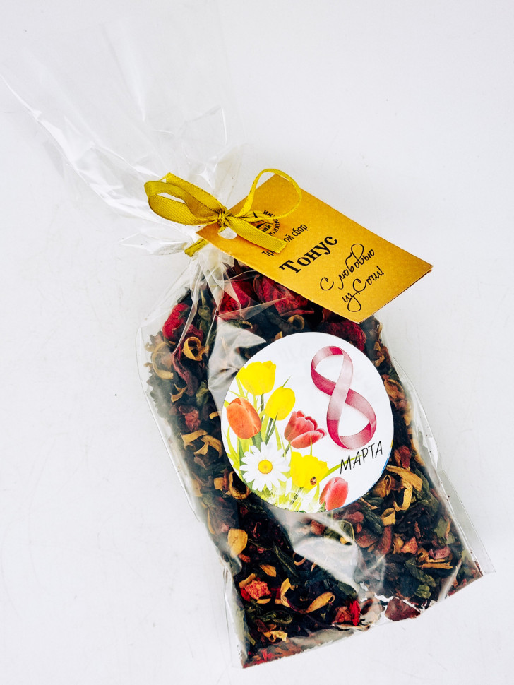 Подарок на 8 марта Краснополянский чай тонус ручной сбор 100гр