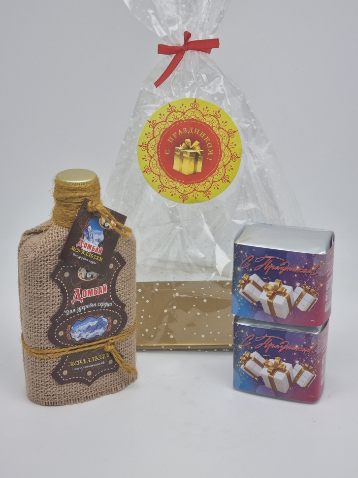 Набор 567 Праздничный чай черный, зеленый и бальзам Домбай лучший подарок