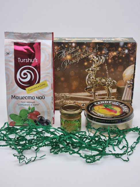 Набор 562 Праздничный чай, мед и леденцы с новым годом Набор 562 Праздничный чай, мед и леденцы с новым годом