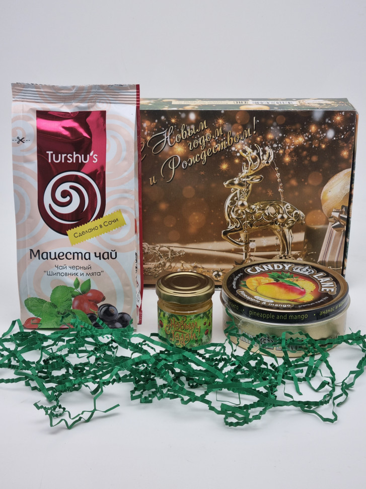 Набор 562 Праздничный чай, мед и леденцы с новым годом
