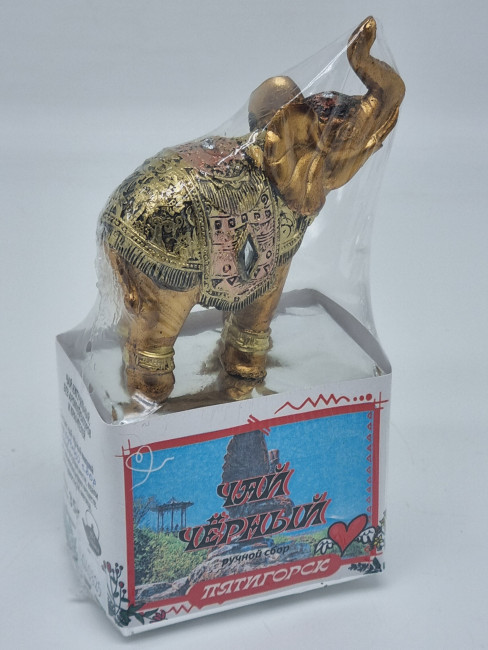 Чай черный ручной сбор 35гр с сувениром слон Пятигорск