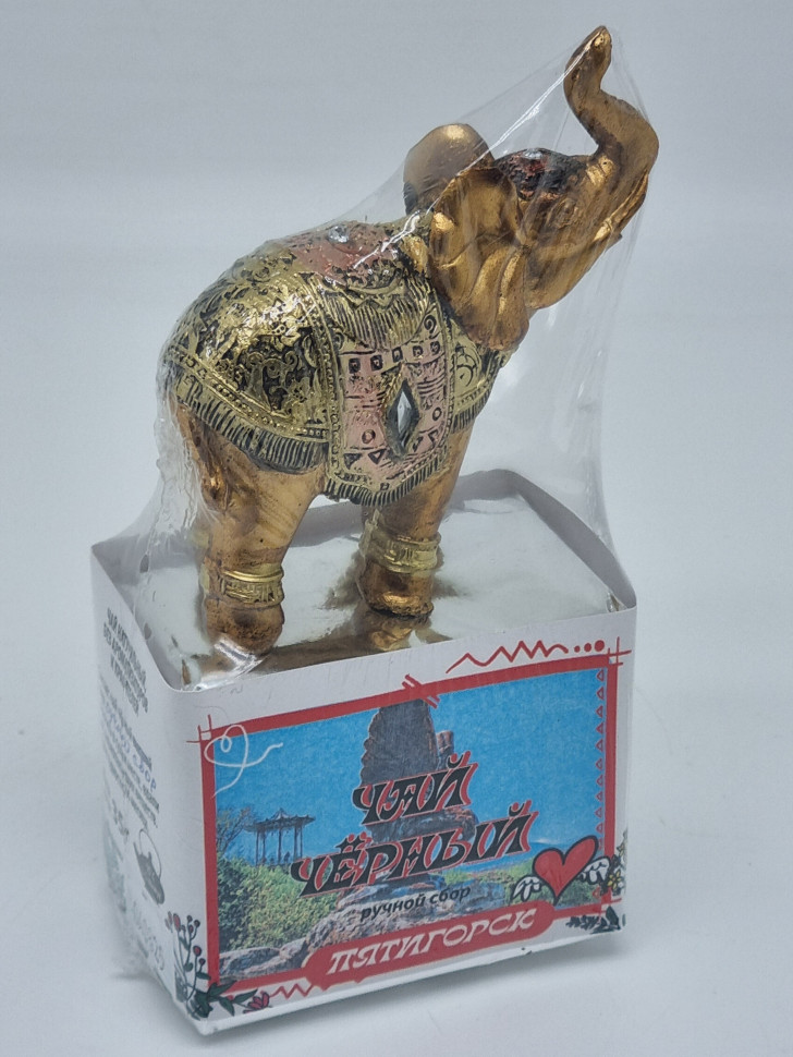 Чай черный ручной сбор 35гр с сувениром слон Пятигорск