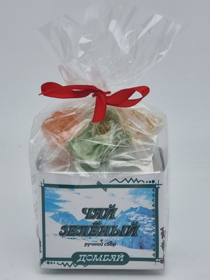 Чай зеленый ручной сбор 40гр +лукум 50гр Домбай
