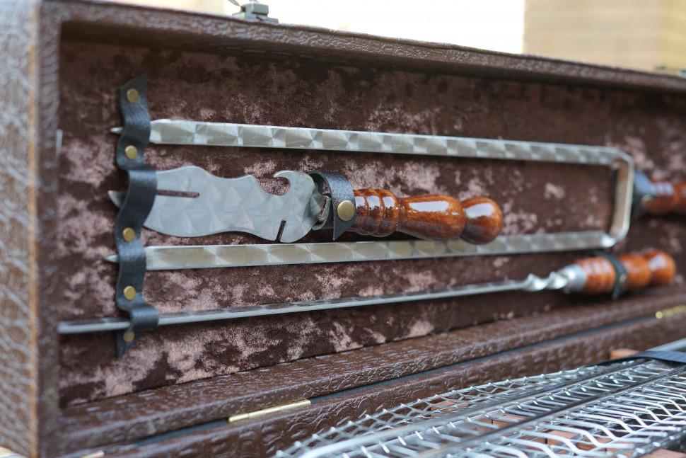 Набор №18 шампуров в коробке кожзам 9 пикник