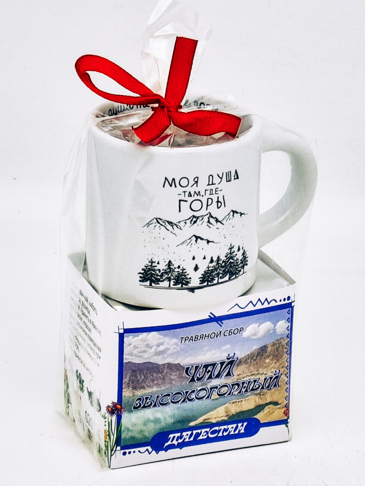 Краснополянский чай "Высокогорный" 40гр + кружка мини Дагестан